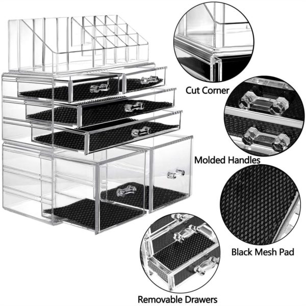 acrylic makeup organizer for drawers